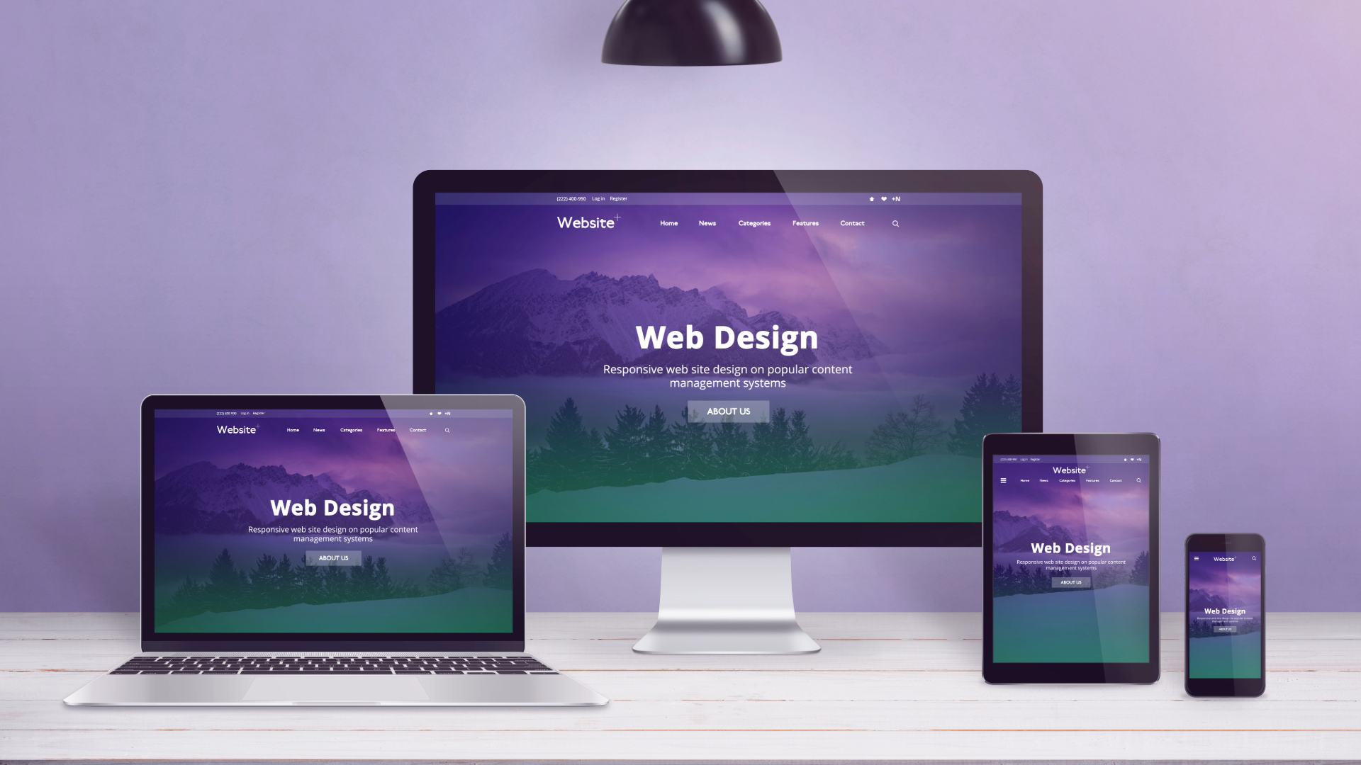 Four different sized computer and device screens.